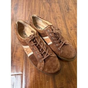 Born Leather Sneakers Mens 12M Brown & White Casual Handcrafted Shoes